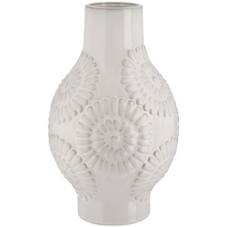 Vase , weiß , Steinzeug Ø: 17.5