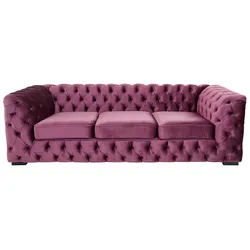 Chesterfield-Sofa "Kalina", lila (aubergine), B:230cm H:67cm T:98cm, GUIDO MARIA KRETSCHMER HOME & LIVING, Sofas, klassische Chesterfield-Knopfheftung, sehr hochwertige Verarbeitung