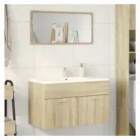 VidaXL Waschbeckenunterschrank Sonoma-Eiche 80x38,5x46cm Holzwerkstoff