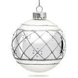 SIKORA Highlights 4er Set Christbaumkugeln besondere Weihnachtskugel Christbaumschmuck aus Glas Silber, Farbe | Modell:Modell Wien Silber, Höhe in cm:8 cm