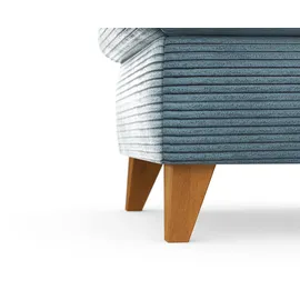 Home Affaire Polsterhocker Trelleborg Cord 58 x 48 x 58 cm Blau/Grau
