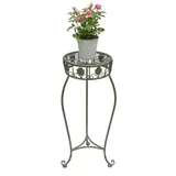 DanDiBo Ambiente DanDiBo Blumenhocker Metall Grün Rund 75 cm Blumenständer 96008 L Blumensäule Antik Pflanzenständer Pflanzenhocker Vintage
