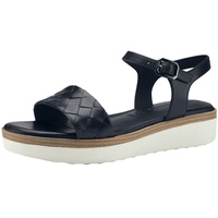 TAMARIS Damen Sandaletten, Frauen Sandalen,Sommerschuhe,Freizeitschuhe,offene Schuhe,Strandschuhe,Sommersandalen,bequem,flach,Navy,41 EU