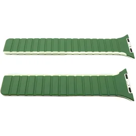 system-s Armband 42 44 45 49 mm aus Silikon flexibel magnetisch Kompatibel mit Apple Watch Smartwatch Grün Lime