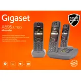 Gigaset A695 A Trio- 3 Kabellose Telefone mit 3 Stationen Anrufbeantworter NEU