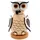 Dekohelden24 Holz-Räucherfigur Eule in beige, L/B/H 7,5 x 6 x 12 cm