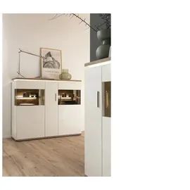 Uno Highboard 150 x 124 x 38 cm Weiß