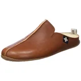 Living Kitzbühel Herren Lederpantoffel Mittelnaht Hausschuh, Cognac, 47 EU - 47 EU