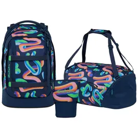 Satch PACK 3-tlg. Blau/Rosa/Grün