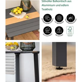 Dehner Montpellier Gartentisch 90 x 90 x 74 cm Dunkelgrau/Braun