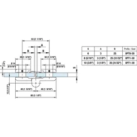 Colcom Duschtürband 8411N 180 Grad Glas-Glas links, Zamak verchromt poliert