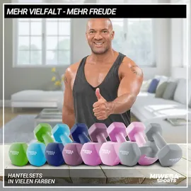 MIWEBA Neopren Gymnastikhanteln 2er-Set 2x 5,0 kg grau