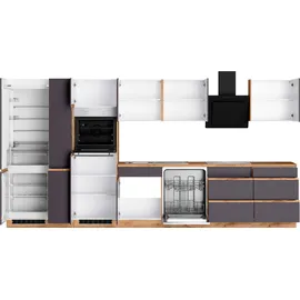 kochstation Winkelküche L-Form 490 cm braun