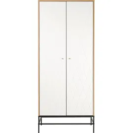 Andas Kleiderschrank »MIA« Fräsungen in den Fronten, goldene Griffe, Breite 80 cm, FSC®, weiß