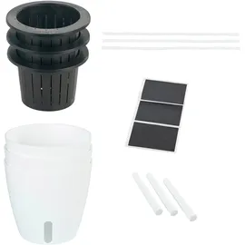 Maximex Selbstbewässernde Pflanztöpfe Ø 13 x 13,5 cm Weiß