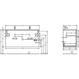 Burgbad Eqio Unterbauwaschtisch 122 x 49 x 61,8 cm (SHCS122F5662C0001G0252)