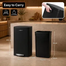 MAXCRAFT Mülleimer 50 l Schwarz
