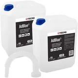 TECPO AdBlue ® Harnstofflösung SCR Abgasreinigung Ad Blue mit Trichter Kanister Ausgießer Diesel TDI inkl. Füllschlauch für Auto, LKW, PKW (20 Liter)