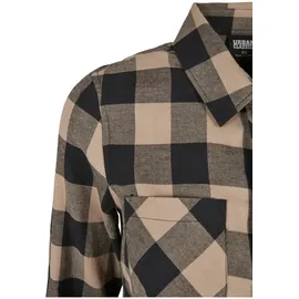 URBAN CLASSICS Turnup Checked Flanell Shirt Schwarz M