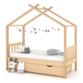 vidaXL Kinderbett mit Schublade Massivholz Kiefer 80x160 cm