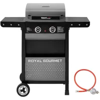 Royal Gourmet 2-Brenner Gasgrill, 5 kW Grillwagen mit klappbaren