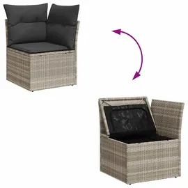 vidaXL Garten-Lounge-Set 6-tlg. hellgrau Polyrattan