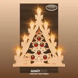 weigla günter gläser leuchtenherstellung weigla LED Lichterspitze/Schwibbogen"Weihnachtsbaum mit roten Kugeln" 7 flammig Erzgebirge garantiert