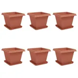 vidaXL Blumentöpfe 6 pcs 38 x 38 x 30 cm Ziegelrot