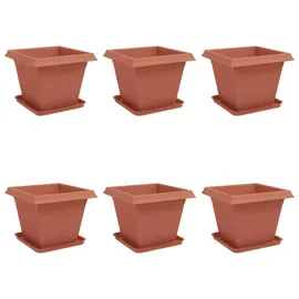 vidaXL Blumentöpfe 6 pcs 38 x 38 x 30 cm Ziegelrot