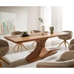 DELIFE Esstisch Jalta 220x95 cm Akazie Natur massiv, Esstische