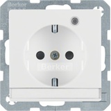 Berker Q.1/Q.3 Steckdose SCHUKO mit Kontroll-LED, BSF und erh.BS Q.1/Q.3, polarweiß samt (41106089)
