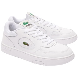 LACOSTE Damen Sneaker - Lineset, Turnschuhe, Logo, Echtleder Weiß EUR 37
