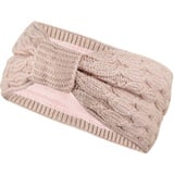 Frentree Stirnband Damen, Strick Haarband im Twist Knoten Schleife Design, Ohrenschützer Mädchen mit weichem Fleece Innenfutter rosa