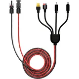 Leehitech 2M Universal Solarladekabel Solarstecker auf Anderson XT60 DC7909 DC5521 Stecker Verlängerung Kabel Solarpanel Adapter 4in1 für Tragbare Powerstation Solargeneratoren