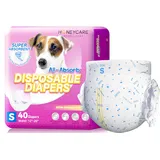 HONEY CARE All-Absorb Einweg-Hundewindeln, Größe S, verbessert, 40 Stück, super saugfähig, atmungsaktiv, Nässeindikator