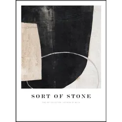 Kunstdruck SORT OF STONE - bunt - LBH 30x40x2 cm