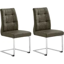 byLIVING Esszimmerstuhl MARLEN-XXL, 2-er Set, Bezug braun Gestell verchromt