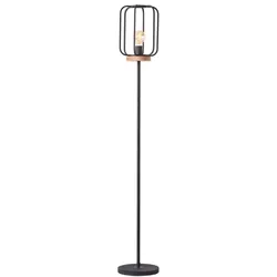 BRILLIANT Lampe, Tosh Standleuchte 1flg antik holz/schwarz korund, 1x A60, E27, 40W, Holz aus nachhaltiger Waldwirtschaft (FSC)