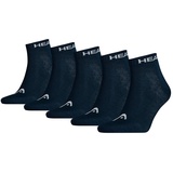 Head Unisex Quarter Socken, Vorteilspack - Kurzsocken, einfarbig Blau 35-38