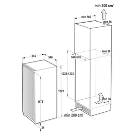Gorenje RI412EE1 Einbaukühlschrank (199 l, 1225 mm hoch)