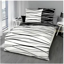 Traumschlaf Bibermotion Gestreift Schwarz 240 x 220 cm + 2 x 80 x 80 cm