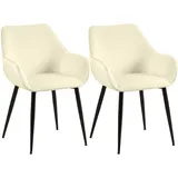 CLP 2er Set Esszimmerstuhl Luena creme/Samt