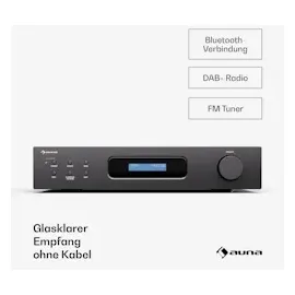 Auna Art22 Amplifier DAB+ BT HiFi-Verstärker DAB+/FM Radio Schwarz