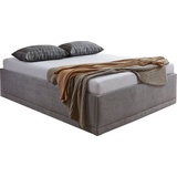 Westfalia Schlafkomfort Polsterbett »Texel«, Standardhöhe mit Zierkissen, Bettkasten bei Ausführung mit Matratze, grau