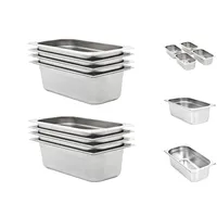 VidaXL Gastronormbehälter 8 Stk. GN 1/3 100 mm Edelstahl