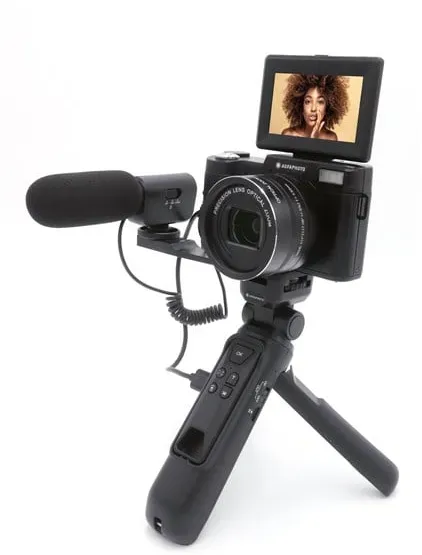 Realishot Vlogging Camera - 4K-Video - 5x Optical Zoom - Black