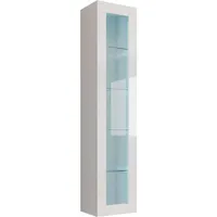 Mirjan24 Hängevitrine, Weiß, Weiß Hochglanz, Holzwerkstoff, Rechteckig, 40x180x30 cm,