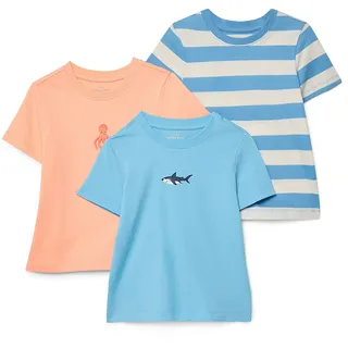 Tchibo - 3 Kinder-T-Shirts - Baby - Gr. 62/68 - blau