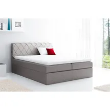 Fun Möbel Boxspringbett Schlafzimmerbett GRETA 180x200cm Stoff Grau - Grau