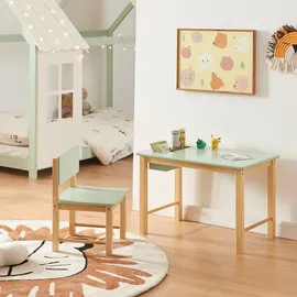 [en.casa] Kinderschreibtisch Skjåk 90 x 60 cm Kiefer mint